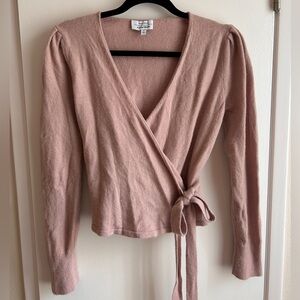& Other Stories Light Dusty Rose Wool Alpaca Blend Wrap Sweater